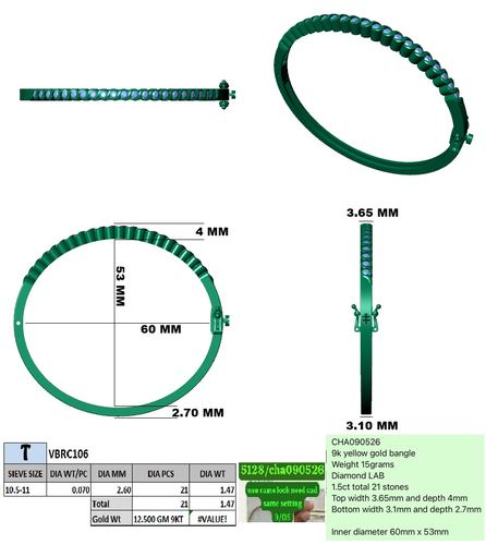 Bracelets jewellery CAD design 47 — CAD Verse