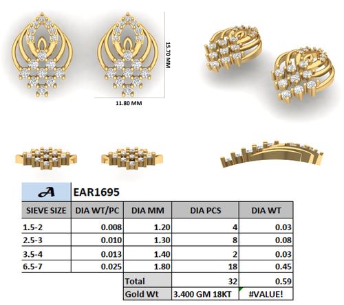 Earrings jewellery CAD design 10 — CAD Verse