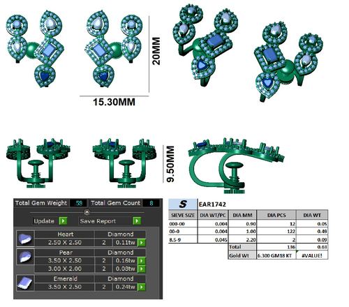 Earrings jewellery CAD design 15 — CAD Verse