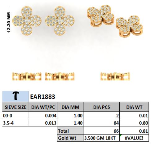 Earrings jewellery CAD design 21 — CAD Verse