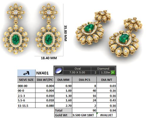 Earrings jewellery CAD design 38 — CAD Verse