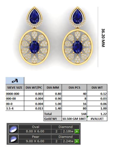 Earrings jewellery CAD design 40 — CAD Verse