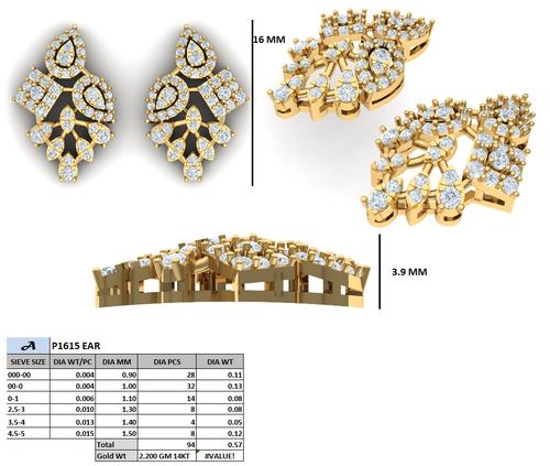 Earrings jewellery CAD design 45 — CAD Verse