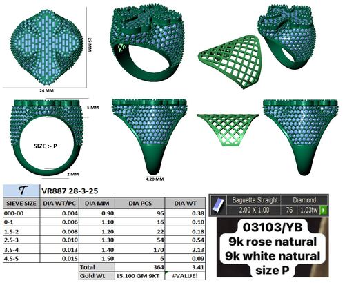 Rings jewellery CAD design 80 — CAD Verse